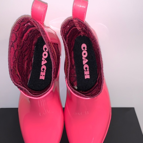 Brand New Coach Rivington Rubber Short Rain Boots 7 B/Narrow Fit/Size Up - Picture 11 of 12
